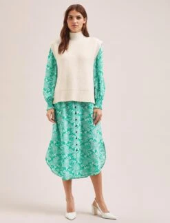 Janice Cotton Blend Funnel Neck Sleeveless Jumper - Cream -The Modern Femme Sales SU24 K177 JANICE CREAM LS 1212