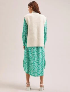 Janice Cotton Blend Funnel Neck Sleeveless Jumper - Cream -The Modern Femme Sales SU24 K177 JANICE CREAM LS 1350