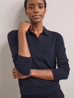 Josie Linen Blend Jumper - Navy -The Modern Femme Sales SU24 K180 JOSIE NAVY LS 3057