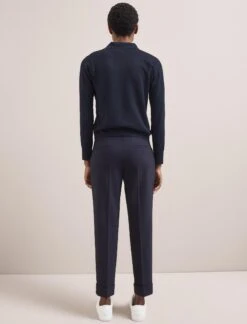 Josie Linen Blend Jumper - Navy -The Modern Femme Sales SU24 K180 JOSIE NAVY LS 3103