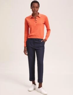 Josie Linen Blend Jumper - Orange -The Modern Femme Sales SU24 K180 JOSIE ORANGE LS 40437