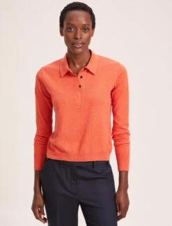 Josie Linen Blend Jumper - Orange -The Modern Femme Sales SU24 K180 JOSIE ORANGE LS 40489