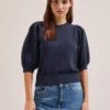 Amalie Linen Blend Jumper - Navy -The Modern Femme Sales SU24 K184 AMALIE NAVY LS 1683