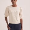 Amalie Linen Blend Jumper - Oatmeal -The Modern Femme Sales SU24 K184 AMALIE OATMEAL LS 1406