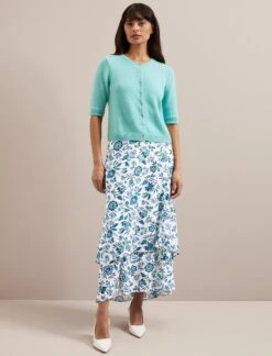 Clara Cashmere Cardigan - Spearmint -The Modern Femme Sales SU24 K189 CLARA SPEARMINT LS 277