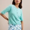 Clara Cashmere Cardigan - Spearmint -The Modern Femme Sales SU24 K189 CLARA SPEARMINT LS 371
