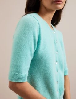 Clara Cashmere Cardigan - Spearmint -The Modern Femme Sales SU24 K189 CLARA SPEARMINT LS 388
