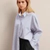Sammy Organic Cotton Shirt - Blue White Stripe -The Modern Femme Sales SU24 S91 SAMMY BLUE WHITE STRIPE 27658