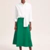Sierra Leather A Line Maxi Skirt - Emerald Green -The Modern Femme Sales SU24 SK166 SIERRA EMERALDGREEN LS 41830