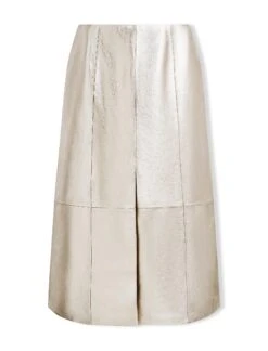 Robyn Leather Midi Skirt - Light Gold -The Modern Femme Sales SU24 SK184 ROBYN LIGHTGOLD LS