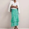 Lotta Cotton Blend Maxi Skirt - Green White Palm Floral -The Modern Femme Sales SU24 SK189 LOTTA GREENWHITEPALMFLORALPRINT LS 214