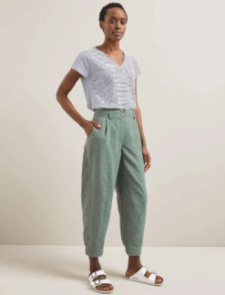 Tyson Techni Linen Tapered Trouser - Sage Green -The Modern Femme Sales SU24 TR100 TYSON SAGE GREEN LS 2808