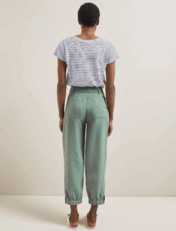 Tyson Techni Linen Tapered Trouser - Sage Green -The Modern Femme Sales SU24 TR100 TYSON SAGE GREEN LS 2896