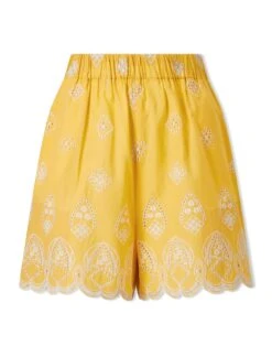 Bonnie Organic Cotton Shorts - Yellow White -The Modern Femme Sales SU24 TR98 BONNIE YELLOWWHITE CO
