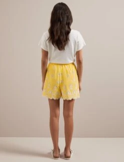 Bonnie Organic Cotton Shorts - Yellow White -The Modern Femme Sales SU24 TR98 BONNIE YELLOWWHITE LS 967