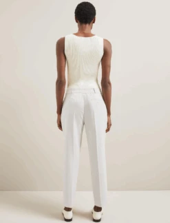 Tatum Linen Blend Easy Waist Trouser - Pearl -The Modern Femme Sales SU24 TR99 TATUM PEARL LS 1355