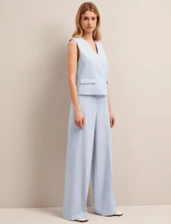 Deacon Linen Blend Waistcoat - Pale Blue -The Modern Femme Sales SU24 W8 DEACON PALEBLUE LS 25787