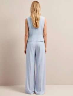 Deacon Linen Blend Waistcoat - Pale Blue -The Modern Femme Sales SU24 W8 DEACON PALEBLUE LS 25892