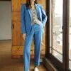 Clement New Wool Turn Up Trouser - Blue -The Modern Femme Sales Suiting Blue eae3ecbd e150 4b7d 9979 0fbf6c405489
