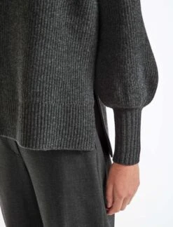Cara Wool Jumper - Grey Melange -The Modern Femme Sales WI21 K33 CARA GREY MELANGE LS 7972