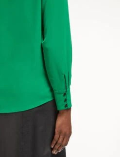 Bianca Blouse With Scarf - Emerald Green -The Modern Femme Sales WI22 B124 BIANCA EMERALDGREEN LS 1836