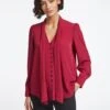 Carla Blouse With Scarf - Red -The Modern Femme Sales WI22 B125 CARLA RED LS 4610