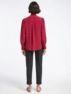 Carla Blouse With Scarf - Red -The Modern Femme Sales WI22 B125 CARLA RED LS 4649