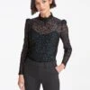 Thalia Lace Blouse - Blue Black -The Modern Femme Sales WI22 B141 THALIA BLUE BLACK LS 1037
