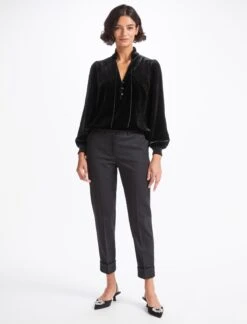 Jacquetta Velvet Blouse - Black -The Modern Femme Sales WI22 B142 JACQUETTA BLACK LS 3686