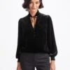 Jacquetta Velvet Blouse - Black -The Modern Femme Sales WI22 B142 JACQUETTA BLACK LS 3711