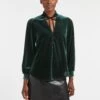 Jacquetta Velvet Blouse - Green -The Modern Femme Sales WI22 B142 JACQUETTA GREEN LS 1617