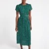 Nina Maxi Dress With Belt - Green White Wiggle Print -The Modern Femme Sales WI22 D467 NINA GREEN WHITE WIGGLEPRINT LS 1902