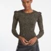 Jessie Lurex Metallic Jumper - Dark Gold -The Modern Femme Sales WI22 K100 JESSIE DARKGOLD LS 3627