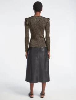 Jessie Lurex Metallic Jumper - Dark Gold -The Modern Femme Sales WI22 K100 JESSIE DARKGOLD LS 3670