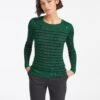 Frieda Lurex Jumper - Emerald Green Black Stripe -The Modern Femme Sales WI22 K110 FRIEDA EMERALDGREEN BLACK STRIPE LS 1732