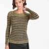 Frieda Lurex Jumper - Light Gold Black Stripe -The Modern Femme Sales WI22 K110 FRIEDA LIGHTGOLD BLACK STRIPE LS 0953 959046bd 9495 43fc a24f 34b098ba9b8d