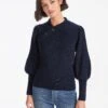 Johanna Wool Rib Knit Jumper - Navy -The Modern Femme Sales WI22 K112 JOHANNA NAVY LS 1966