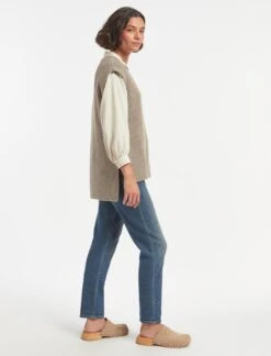 Janice Wool Round Neck Sleeveless Jumper - Taupe -The Modern Femme Sales WI22 K129 JANICE TAUPE LS 1510