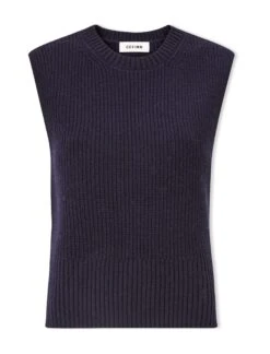 Janie Wool Round Neck Sleeveless Jumper - Navy -The Modern Femme Sales WI22 K57 JANIE NAVY CO 50bb8aaa 7a82 4113 9a49 c1b83fc3741a