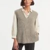 Janice Wool V Neck Sleeveless Jumper - Taupe -The Modern Femme Sales WI22 K58 JANICE TAUPE LS 728