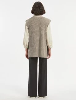 Janice Wool V Neck Sleeveless Jumper - Taupe -The Modern Femme Sales WI22 K58 JANICE TAUPE LS 770