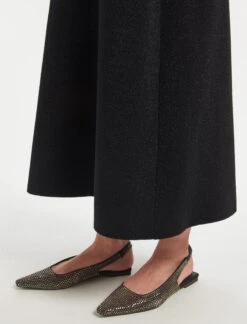 Sasha Lurex Wool A Line Knit Skirt - Black -The Modern Femme Sales WI22 SK139 SASHA BLACK LS 422