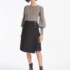 Audrey Classic Wool A Line Skirt - Black