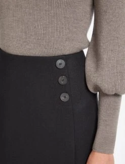 Audrey Classic Wool A Line Skirt - Black -The Modern Femme Sales WI22 SK73 AUDREY BLACK LS 0603