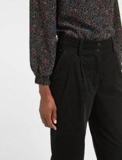 Tyson Pin Corduroy Trouser - Black -The Modern Femme Sales WI22 TR68 TYSON BLACK LS 2192