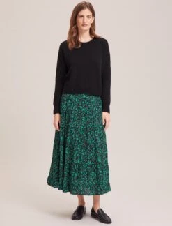 Lainey Cashmere Jumper - Black -The Modern Femme Sales WI23 K169 LAINEY BLACK SK181 SAWYER GREEN BRAMBLE PRINT 33559