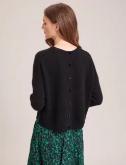 Lainey Cashmere Jumper - Black -The Modern Femme Sales WI23 K169 LAINEY BLACK SK181 SAWYER GREEN BRAMBLE PRINT 33601