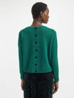 Lainey Cashmere Jumper - Green -The Modern Femme Sales WI23 K169 LAINEY GREEN LS 1211