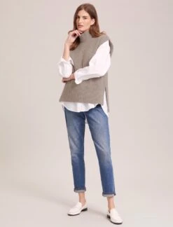 Janice Cashmere Blend Funnel Neck Sleeveless Jumper - Taupe -The Modern Femme Sales WI23 K25 JANICE TAUPE S72 ELLA WHITE 34202 df8d872c af83 4e4d abf2 33c41d498a66