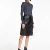 Skye Leather Pencil Skirt - Black -The Modern Femme Sales WI23 SK167 SKYE BLACK LS 1330